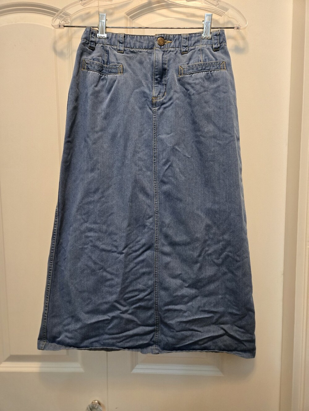 Liz Clairorne Vintage Petite Classic Blue Denim Pencil Skirt